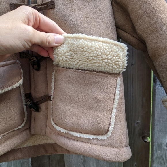 LAND'S END kids baby faux sherpa jacket coat hood - Picture 4 of 10